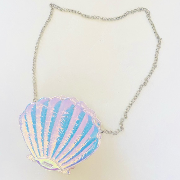 ASOS Handbags - ASOS Skinny Dip Holographic Seashell Crossbody Mermaid Zip Bag Beachy Costal